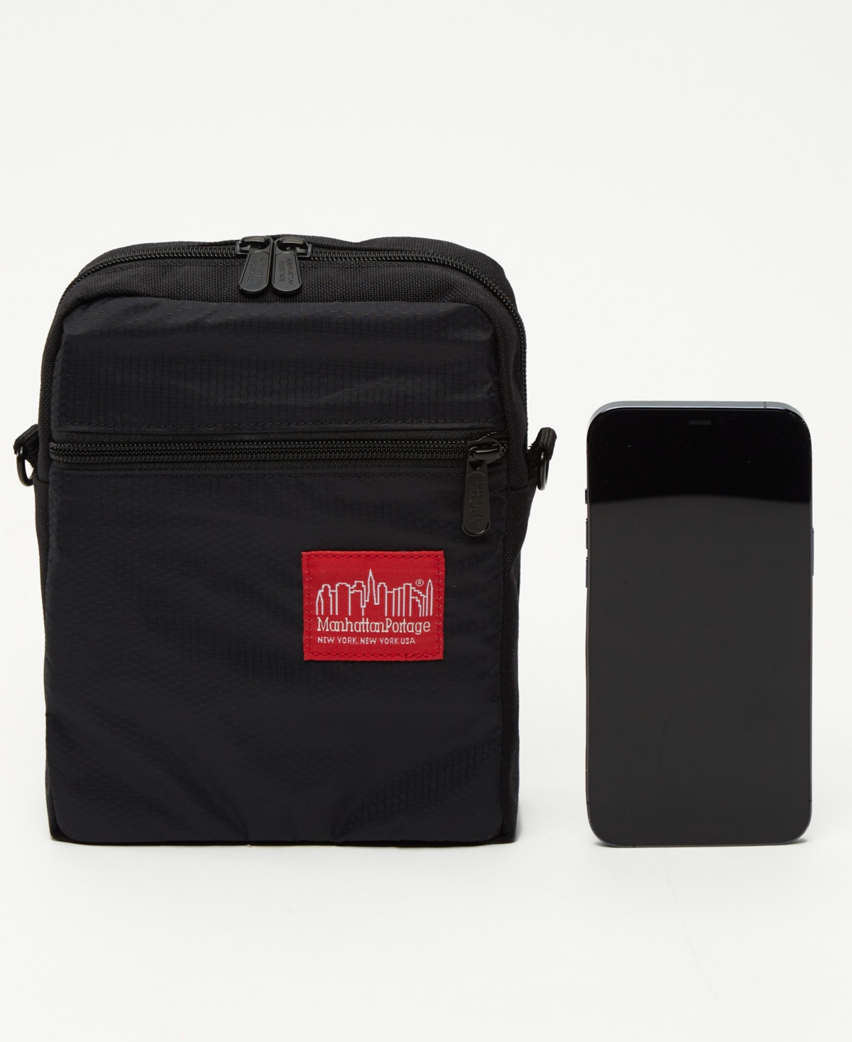 Shop Manhattan Portage City Lights Nylon Handbag In Black
