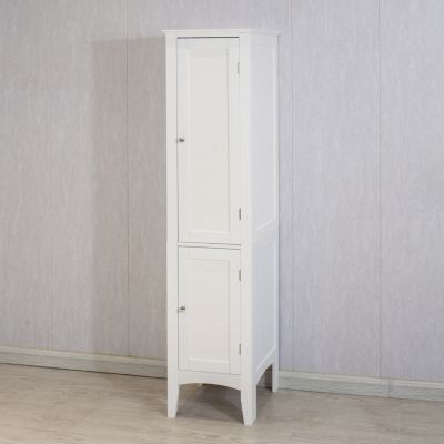 Streamdale White Freestanding Tower Cabinet with 2 Shutter Doors