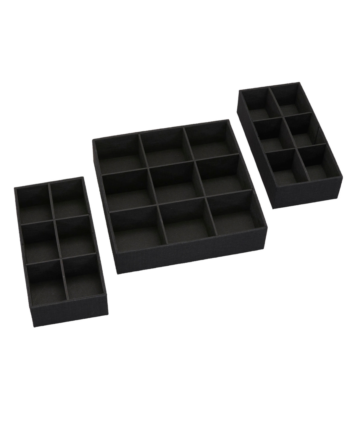 3 Piece Drawer Organizers Starter Set - Black