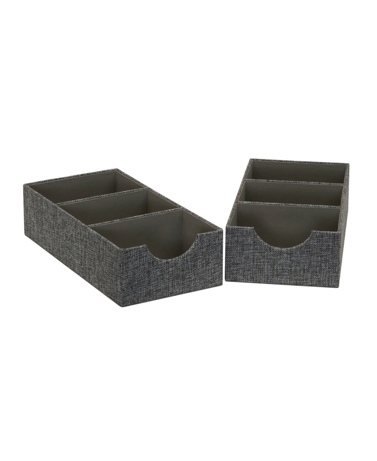 Shop Household Essentials 3-compartment Drawer Organizers Pack Of 2 In Gray