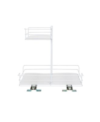 Glidez Paint-Finished Steel Pull-Out/Slide-Out Storage Organizer with Plastic Liners for Under Sink or Cabinet 2 -Tier Design