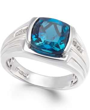 image of Men-s Blue Topaz (5 ct. t.w.) and Diamond Accent Ring in Sterling Silver