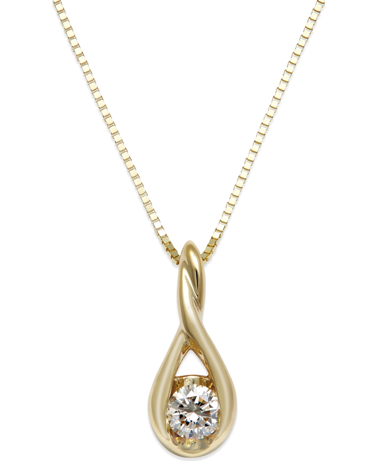 Diamond Twist Pendant Necklace in 14k Gold (1/8 ct. t.w.)