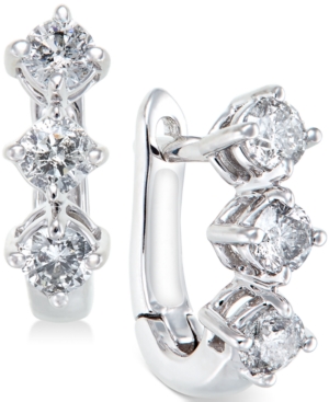 image of Diamond Trio Earrings in 14k White Gold (1 ct. t.w.)