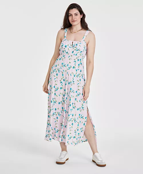 women's printed empire-waist midi dress, created for macy's