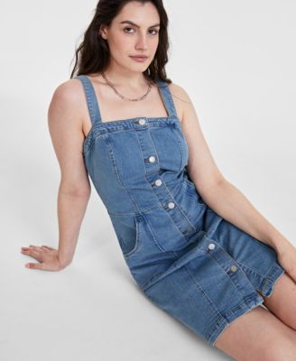 white christmas dresses Zenana Women’s Washed Adjustable Strap Denim Overall Dress Cotton Spandex Size S-L Cabernet / S main image 1