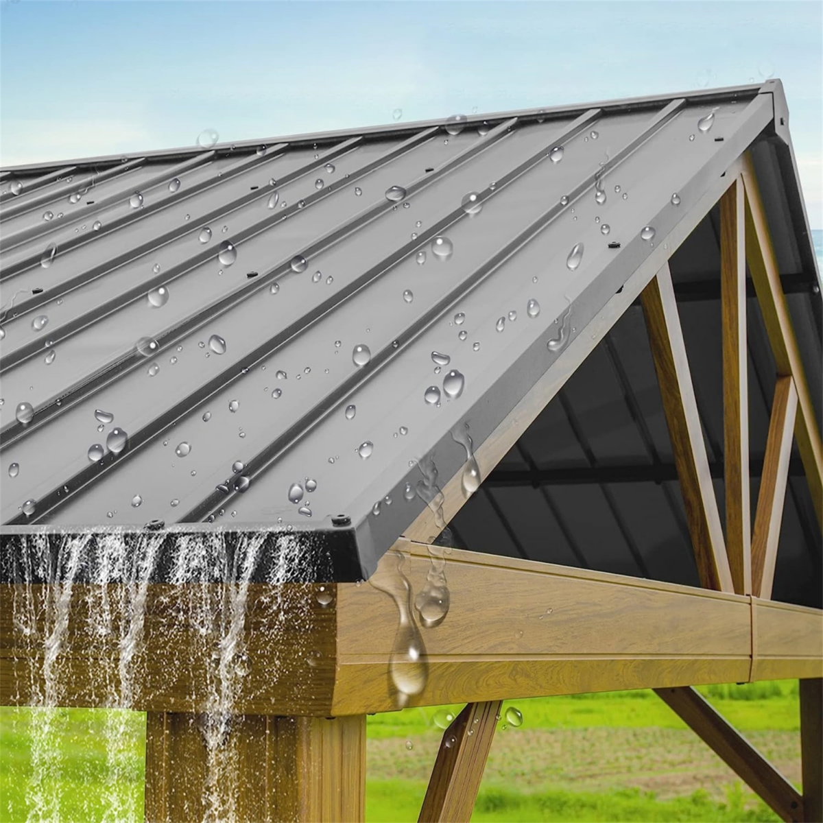 12'X 14' Aluminum Gazebo with Steel Canopy