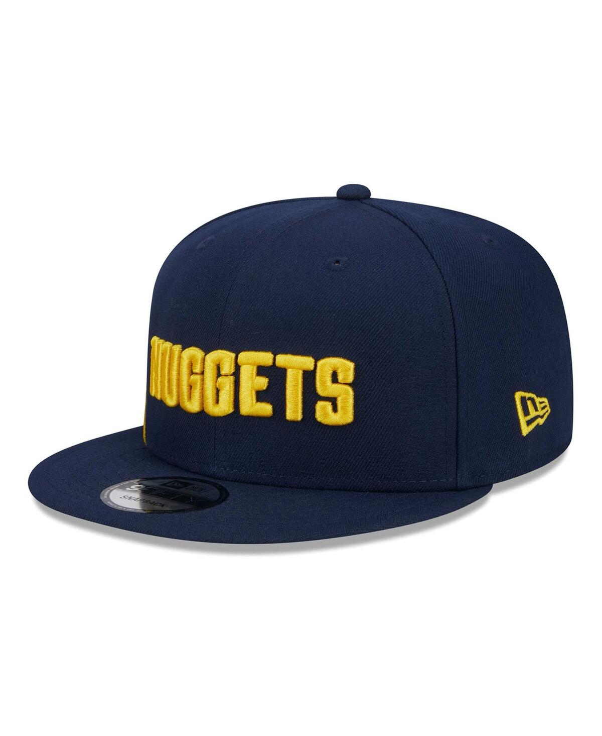 NEW ERA MEN'S NAVY DENVER NUGGETS SIDE LOGO 9FIFTY SNAPBACK HAT 
