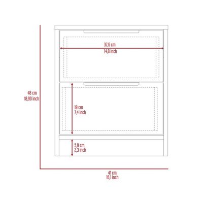 Streamdale Cannon 2-Drawer Nightstand