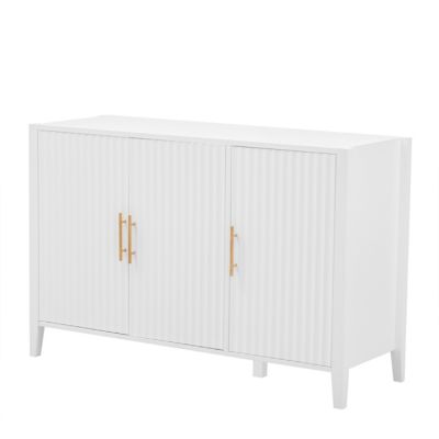 Three-door Storage Cabinet with Metal Handles for Any Room