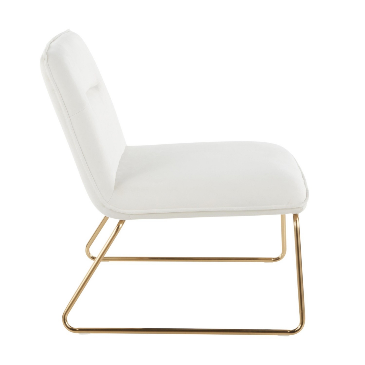 Simplie Fun Casper Contemporary Accent Chair In Gold Metal And Cream Velvet