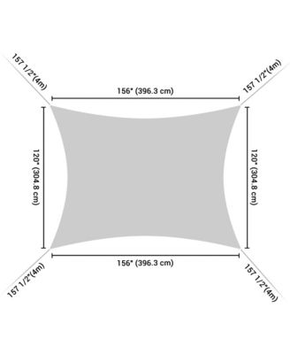 Rectangle Sun Shade Sail Canopy Awning 8Ft Detachable Pole Kit Outdoor