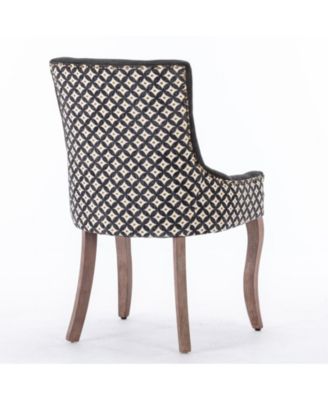 Mid-Century Modern Dining Chair with Intricate Slot Seam Backrest and Solid Wood Frame