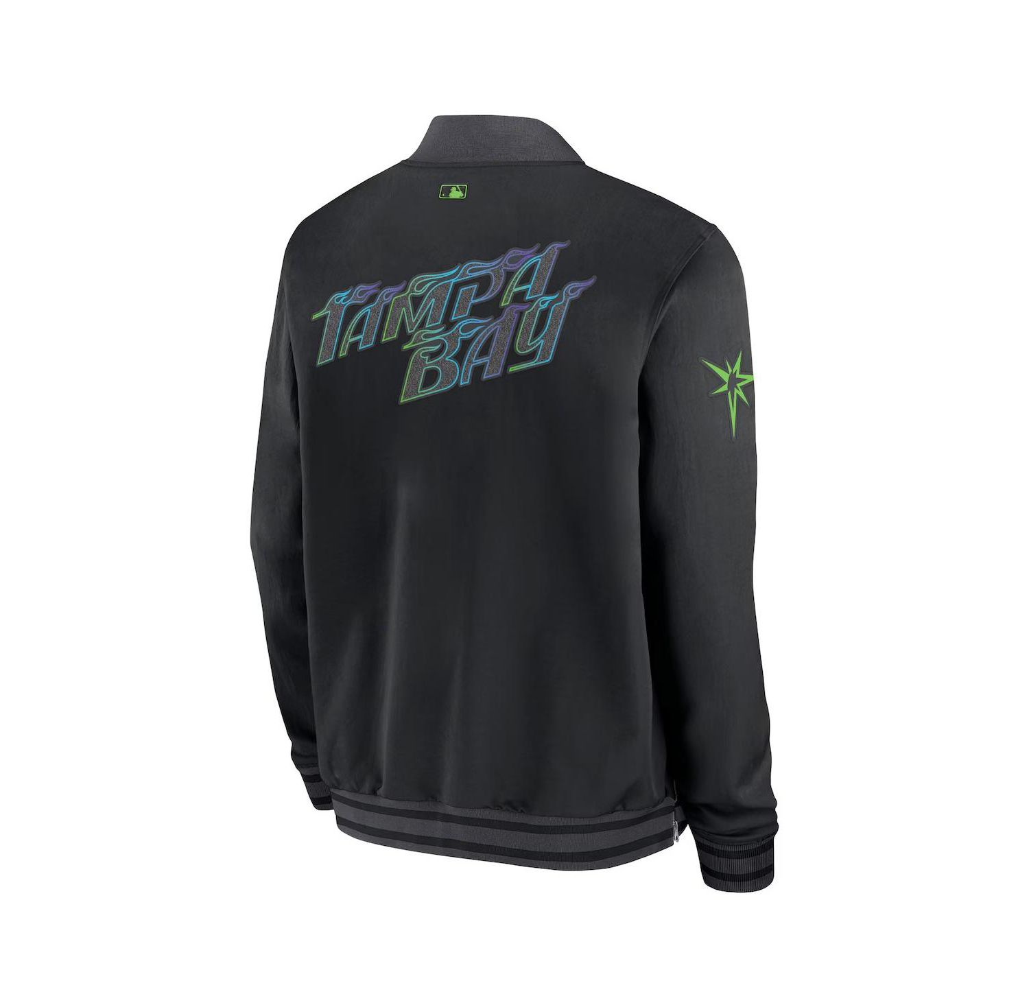 Men's Black Tampa Bay Rays 2024 City Connect Authentic Collection Game Time Full-Zip Bomber Jacket