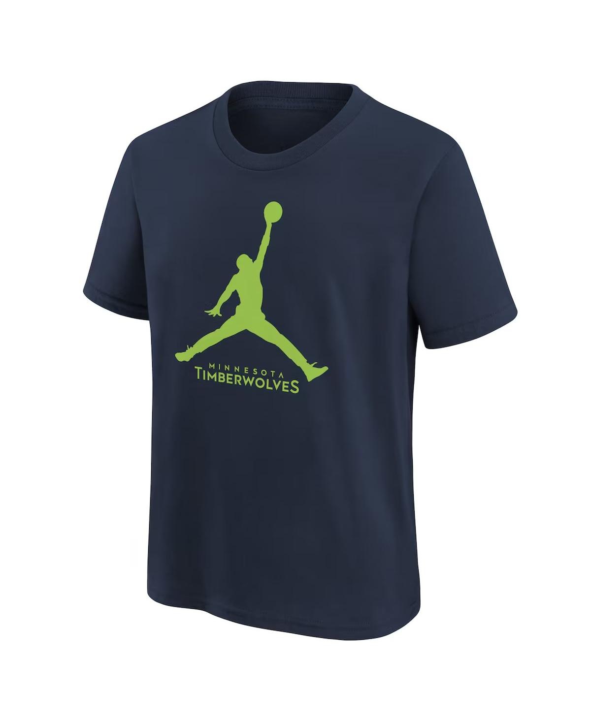 Outerstuff Jordan Big Boys And Girls Navy Minnesota Timberwolves Essentialâ Jumpman Logo T-shirt
