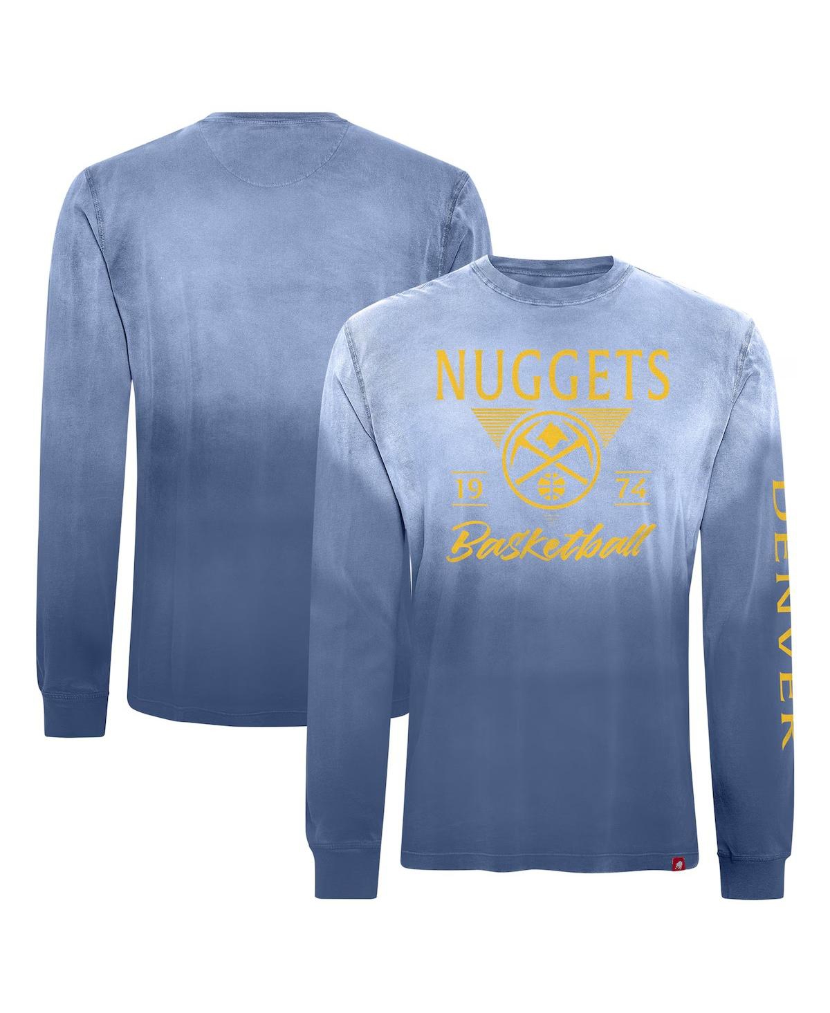 Sportiqe Men's And Women's Blue Denver Nuggets Mohave Sun-dipped Long Sleeve T-shirt