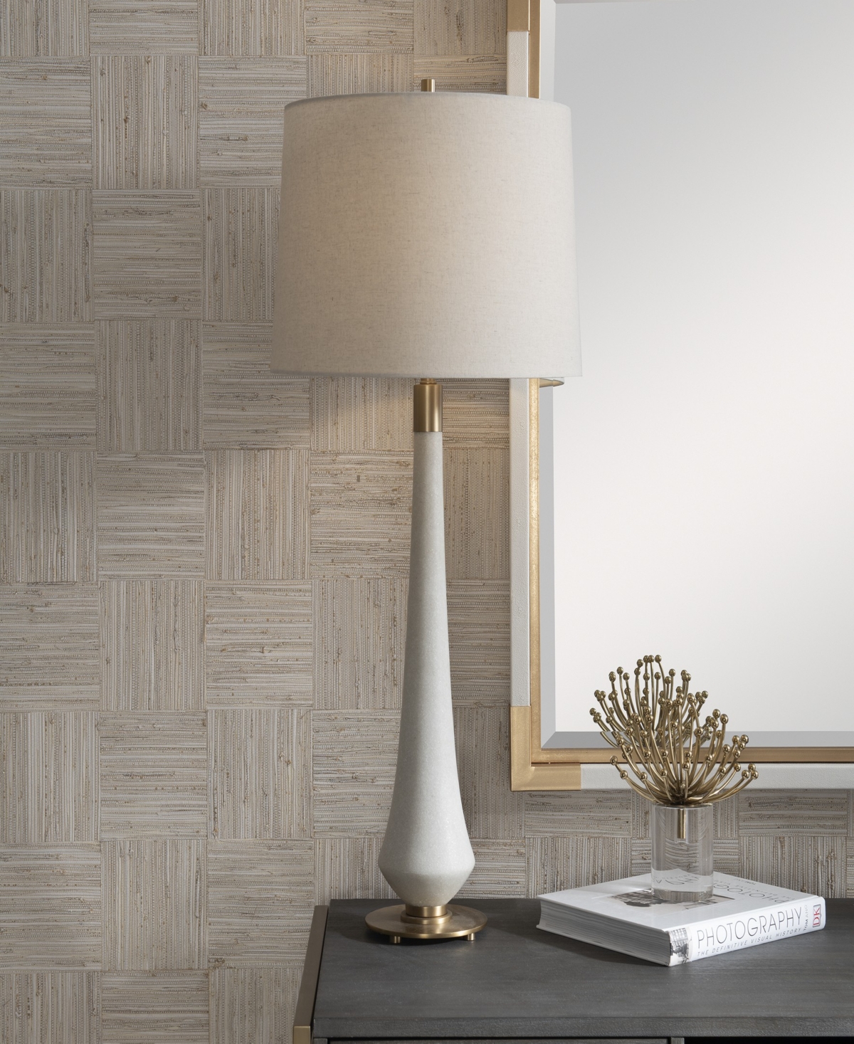 Uttermost Column Table Lamp In White