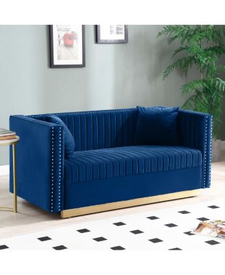 Velvet Vertical Tufted Sofa Loveseat
