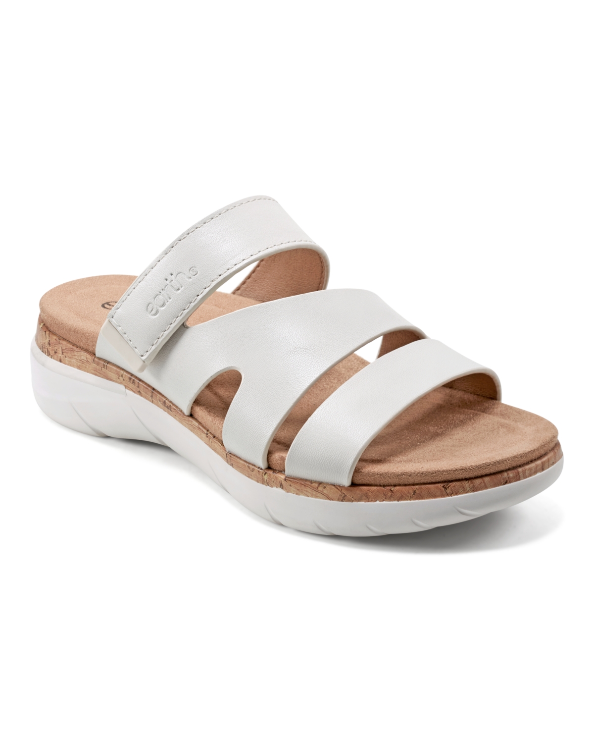 Shop Earth Women's Ralli Almond Toe Flat Strappy Casual Sandals In White