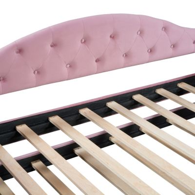 Tufted Daybed with Trundle, Velvet Sofabed