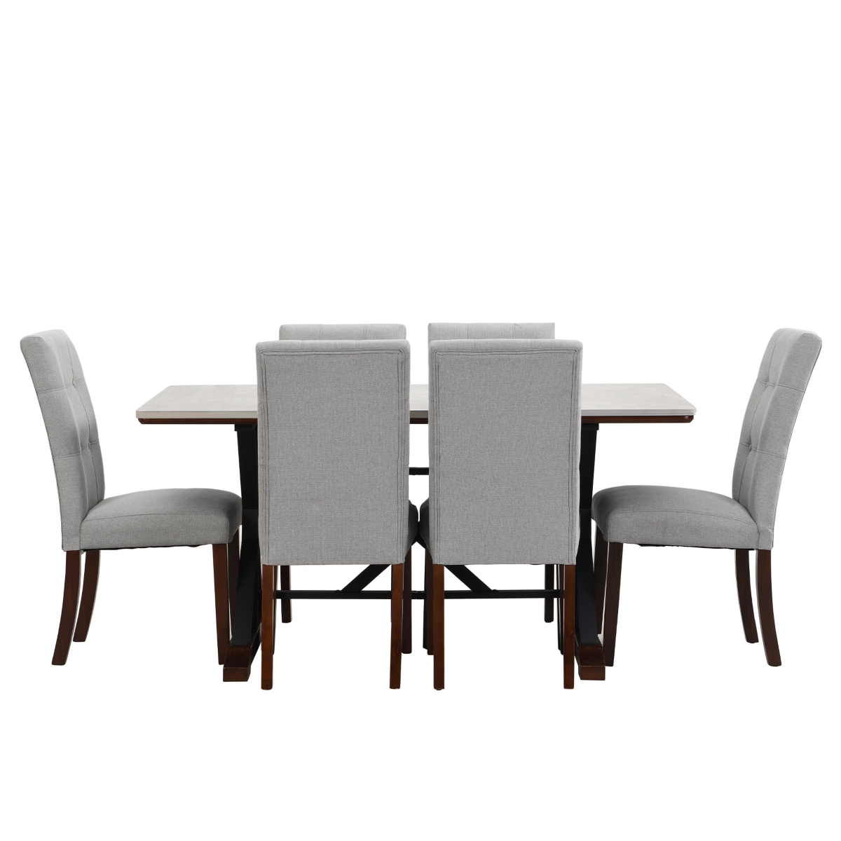 Streamdale Furniture 7-Piece Modern Dining Table Set with 6 Chairs