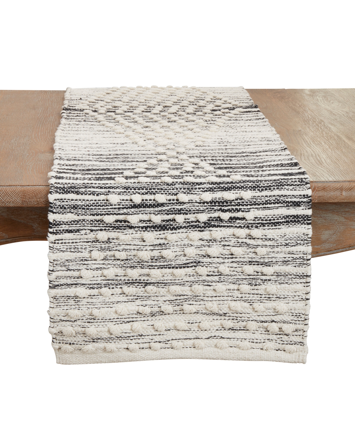Saro Lifestyle Artisan Woven Stripe Diamond Table Runner, 16"x72" In Turqouise