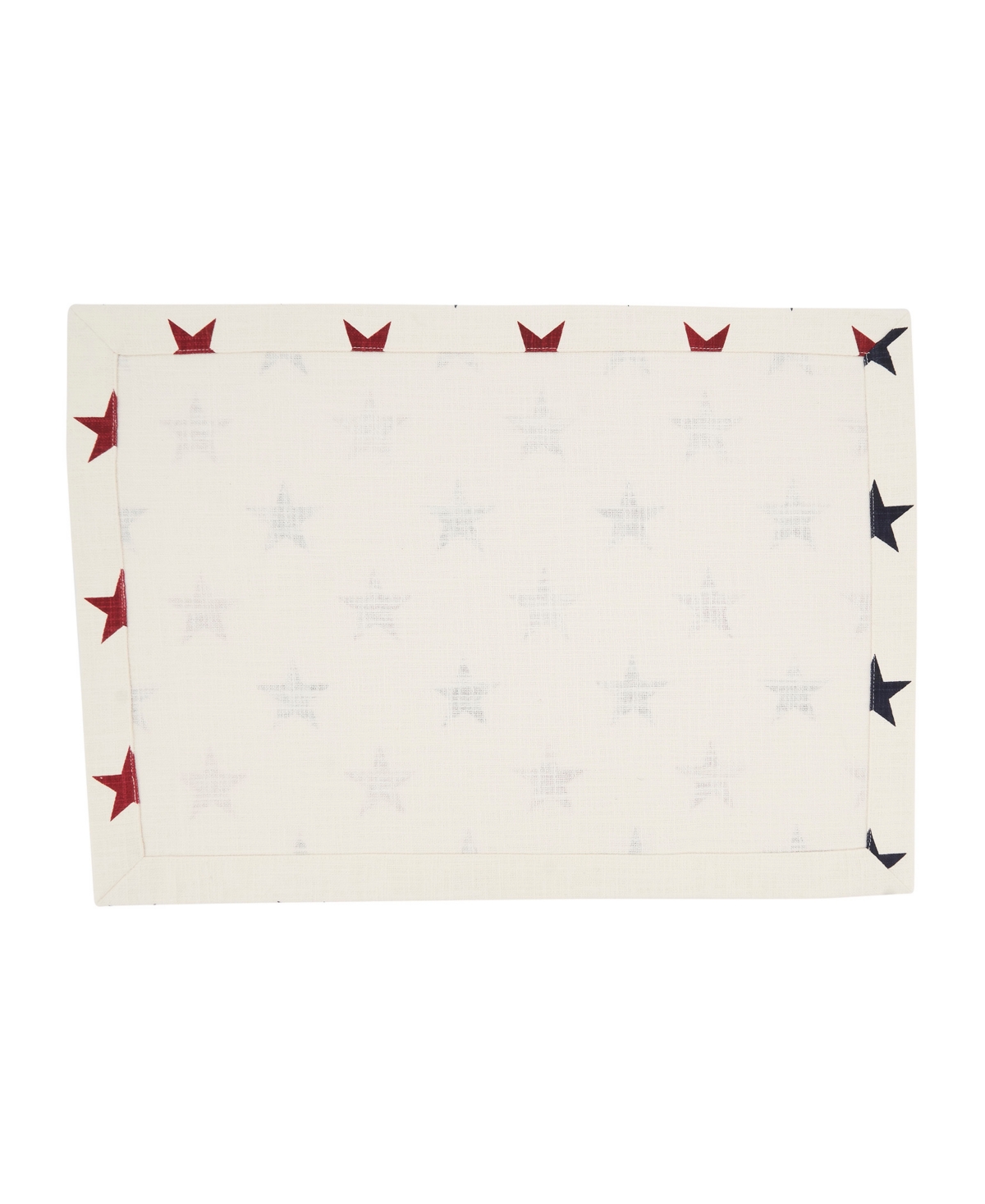 Saro Lifestyle Americana Stars Placemat Set Of 4, 14"x20" In Red,white,blue