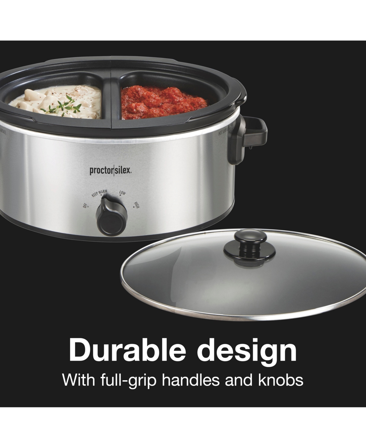 Proctor Silex 6 Quart Double-dish Slow Cooker In Silver