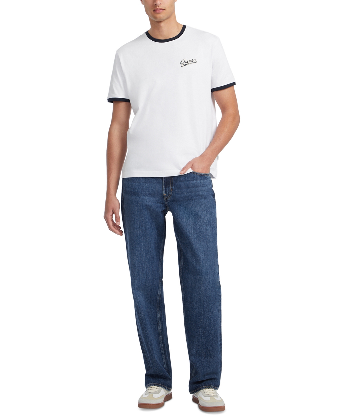 Guess Jeans Men's Logo Graphic Ringer T-Shirt