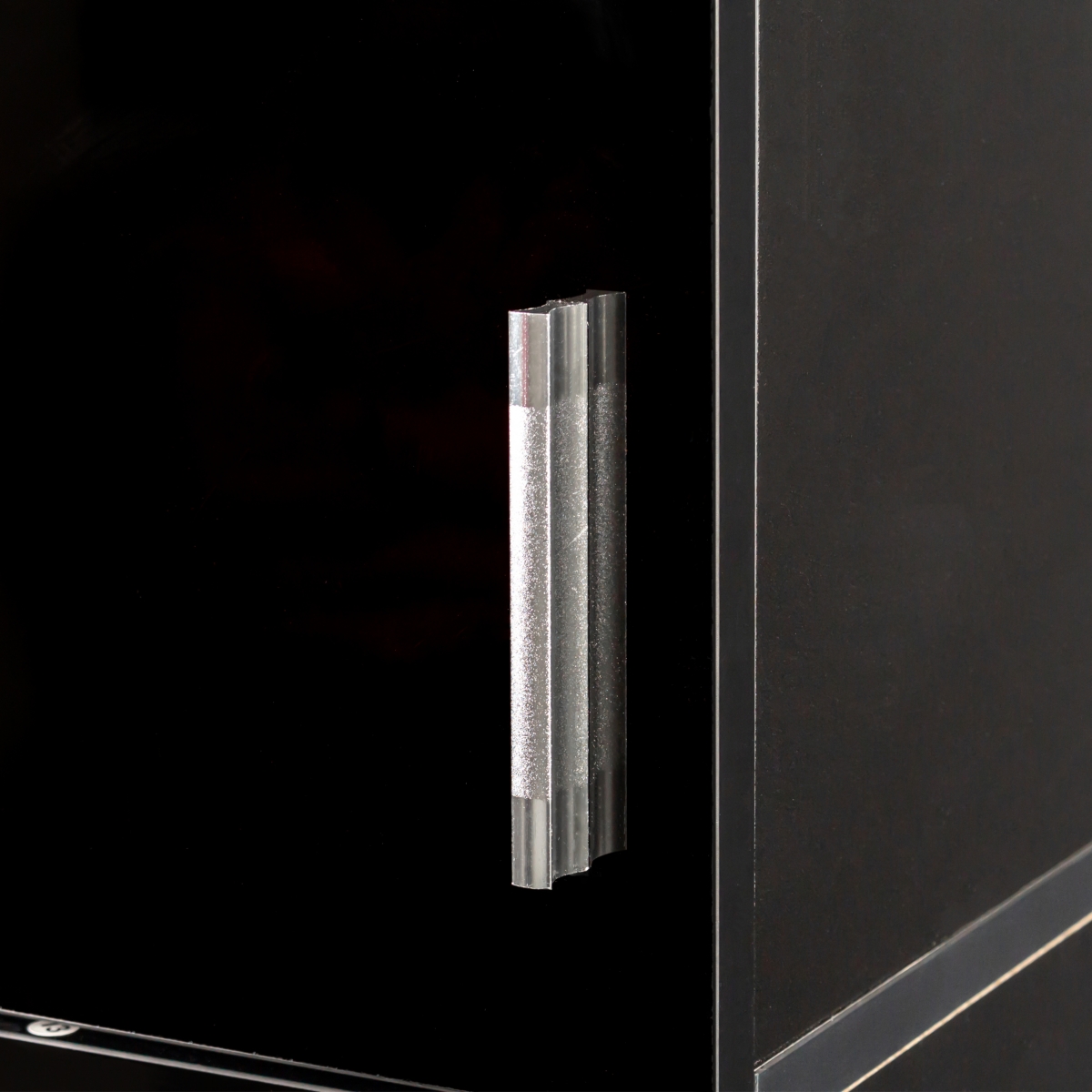Streamdale Furniture Freestanding Cabinet With Inadjustable Shelves And Two Doors For Kitchen, Dining Room,- Black
