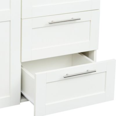 2-Door, 2-Drawer Wardrobe with 5 Storage Spaces, White