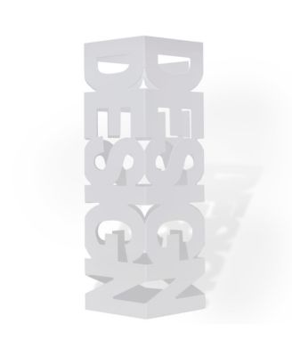 White Square Umbrella Stand Storage Holder Walking Stick Steel 19.1"