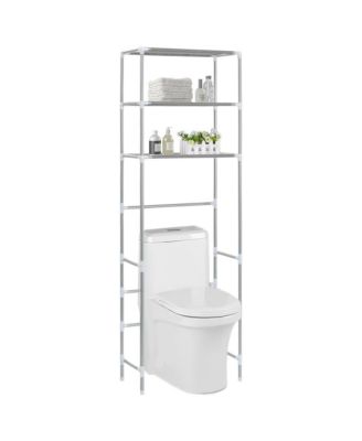 3-Tier Storage Rack over Toilet Silver 20.9&amp;quot;x11&amp;quot;x66.5&amp;quot;