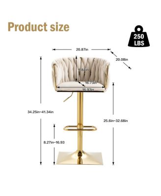 Streamdale Vintage Bar Stools With Back And Footrest Counter Height Dining Chairs