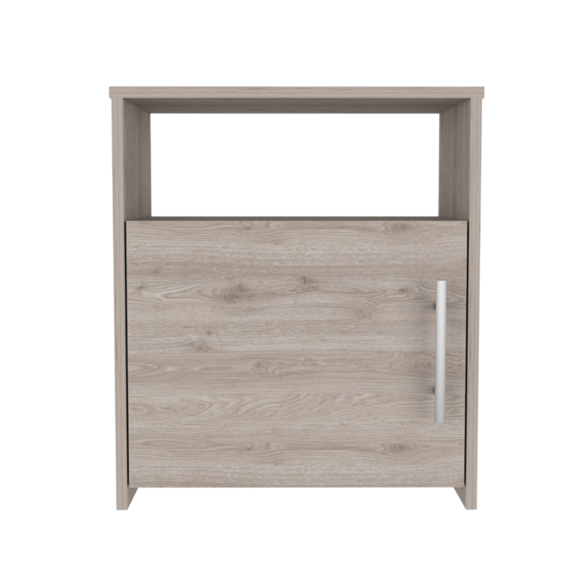Simplie Fun Nordico Nightstand, One Shelf, Single Door Cabinet, Metal Handle - Light Gray