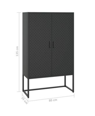 Highboard Black 31.5"x13.8"x53.1" Steel