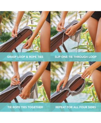 Tie & Dry Beach Towel (2 Pack), 30x70 in, Soft Ring Spun Cotton, Color Options