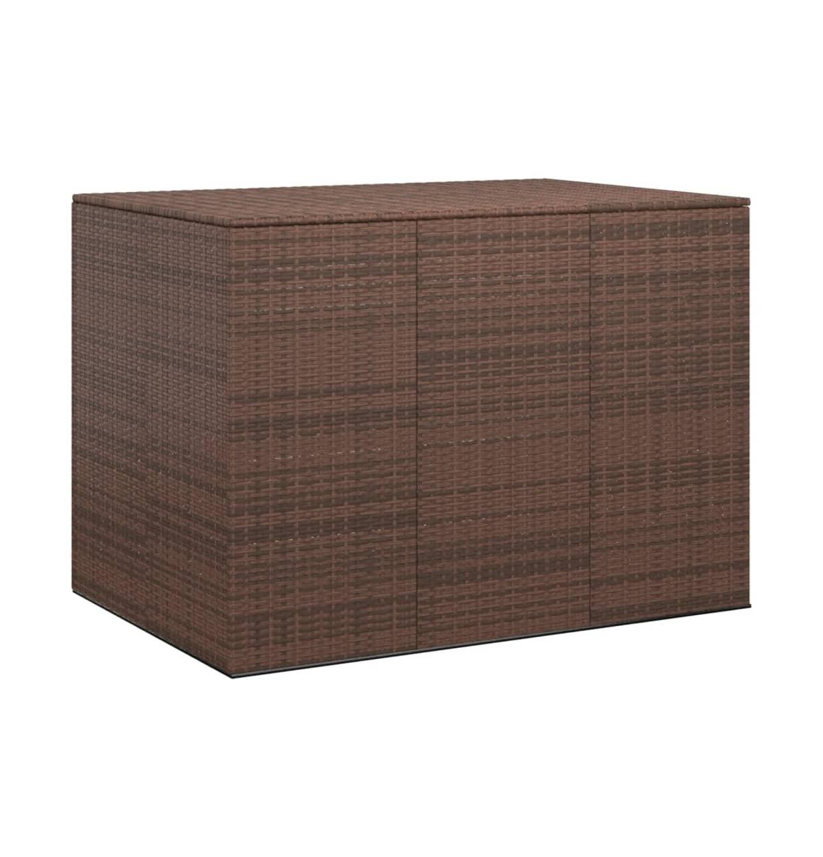 Patio Cushion Box Pe Rattan Brown - Brown