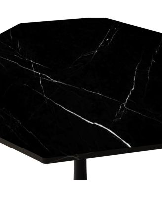 Modern Marble Coffee Table, Octagonal, Metal Base