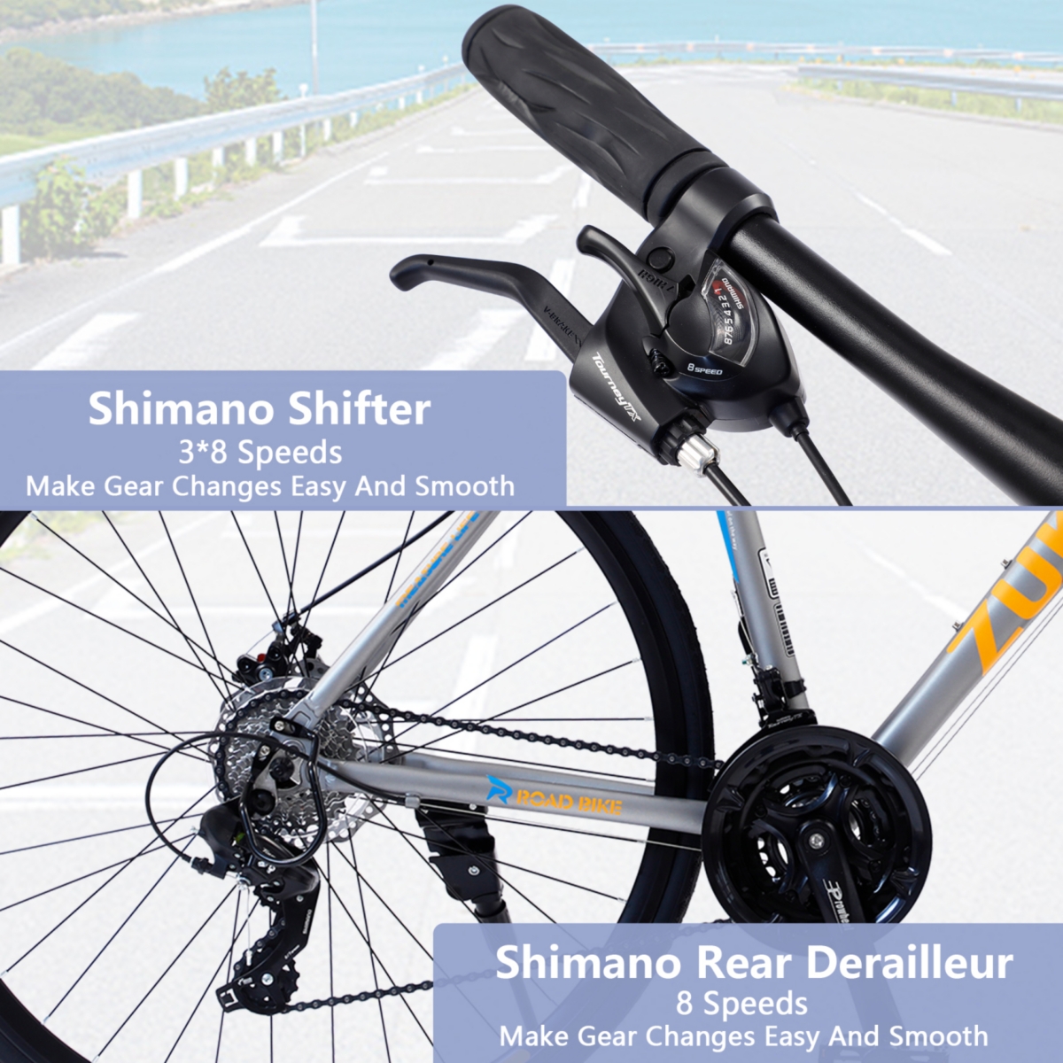 Streamdale 24-Speed Hybrid Bike Disc Brake