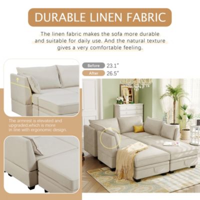 Convertible U-Shape Sectional Sofa with Storage Seat