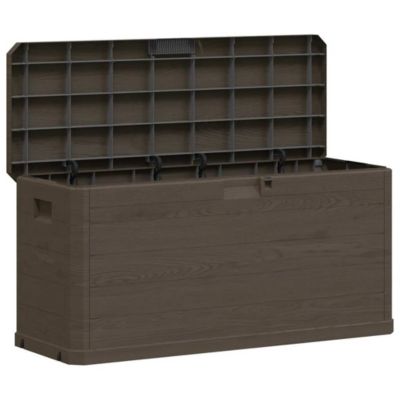 Storage Box Brown Plastic with wood texture Large