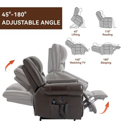 Streamdale Heavy Duty Leather Recliner with Heat & Massage