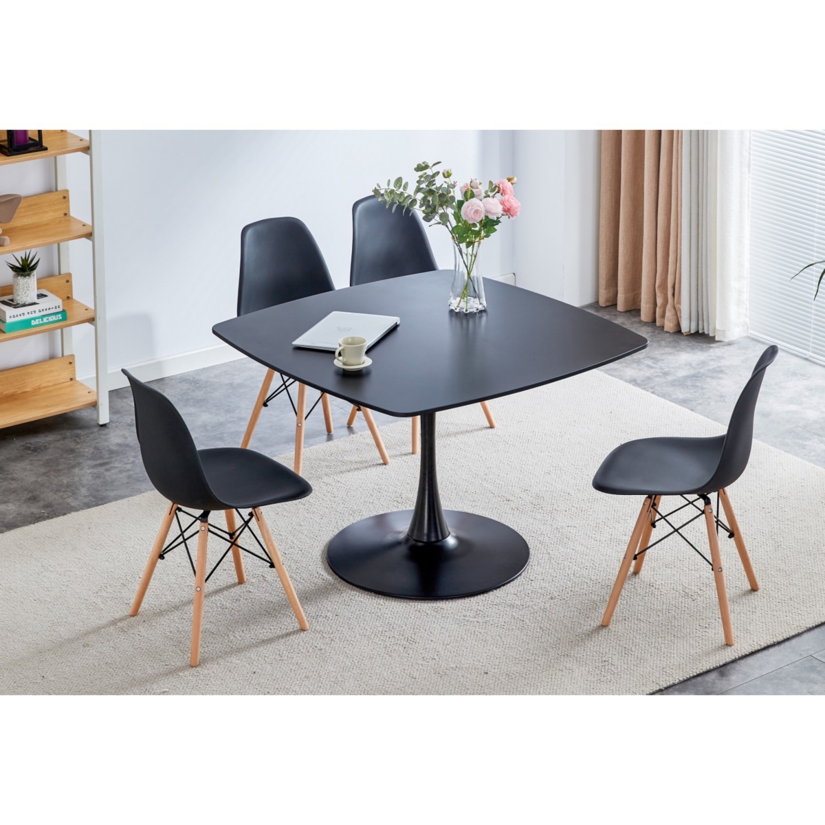 Streamdale Furniture 42.1" Mid-Century Dining Table: Round Top, Seats 4-6