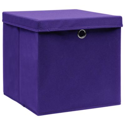 Storage Boxes with Lids 4 pcs Purple 12.6"x12.6"x12.6" Fabric