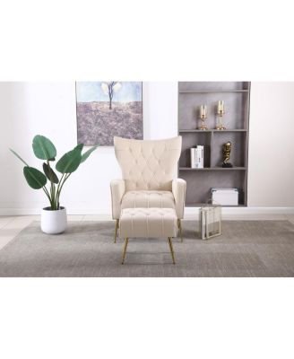Modern Accent Chair with Ottoman
