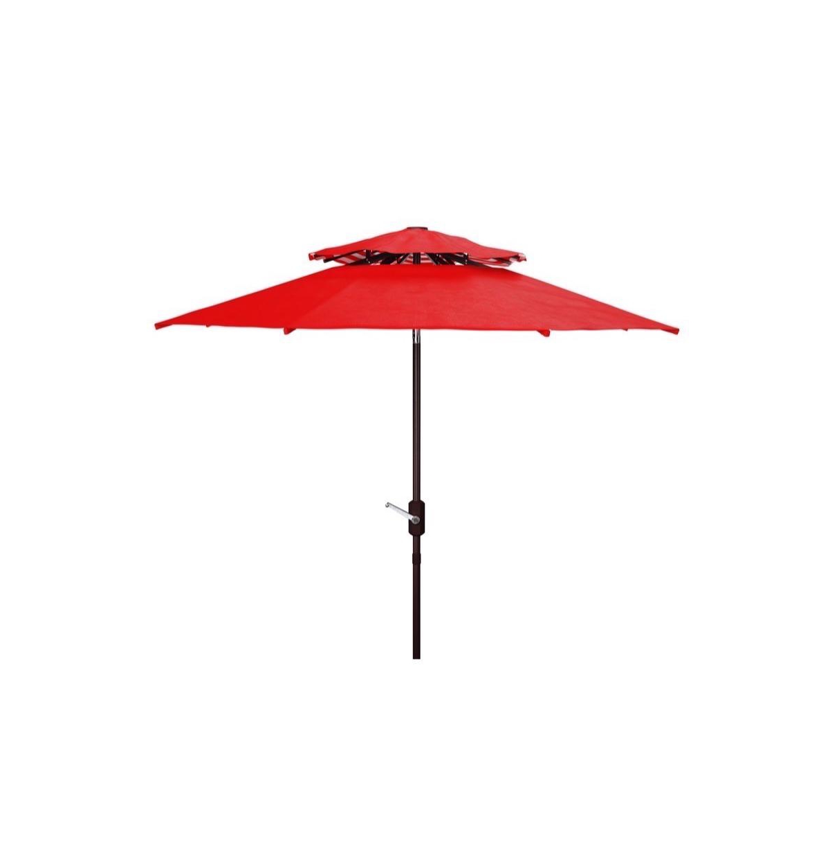 Athens 9Ft Double Top Crank Umbrella - Red/white