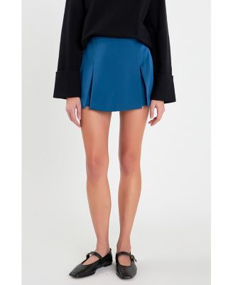 Women's Satin Single Pleat Skort