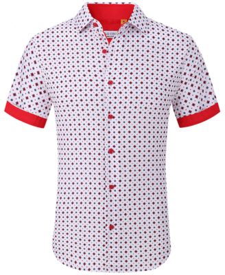 Men's Slim-Fit Geo-Print Performance Shirt