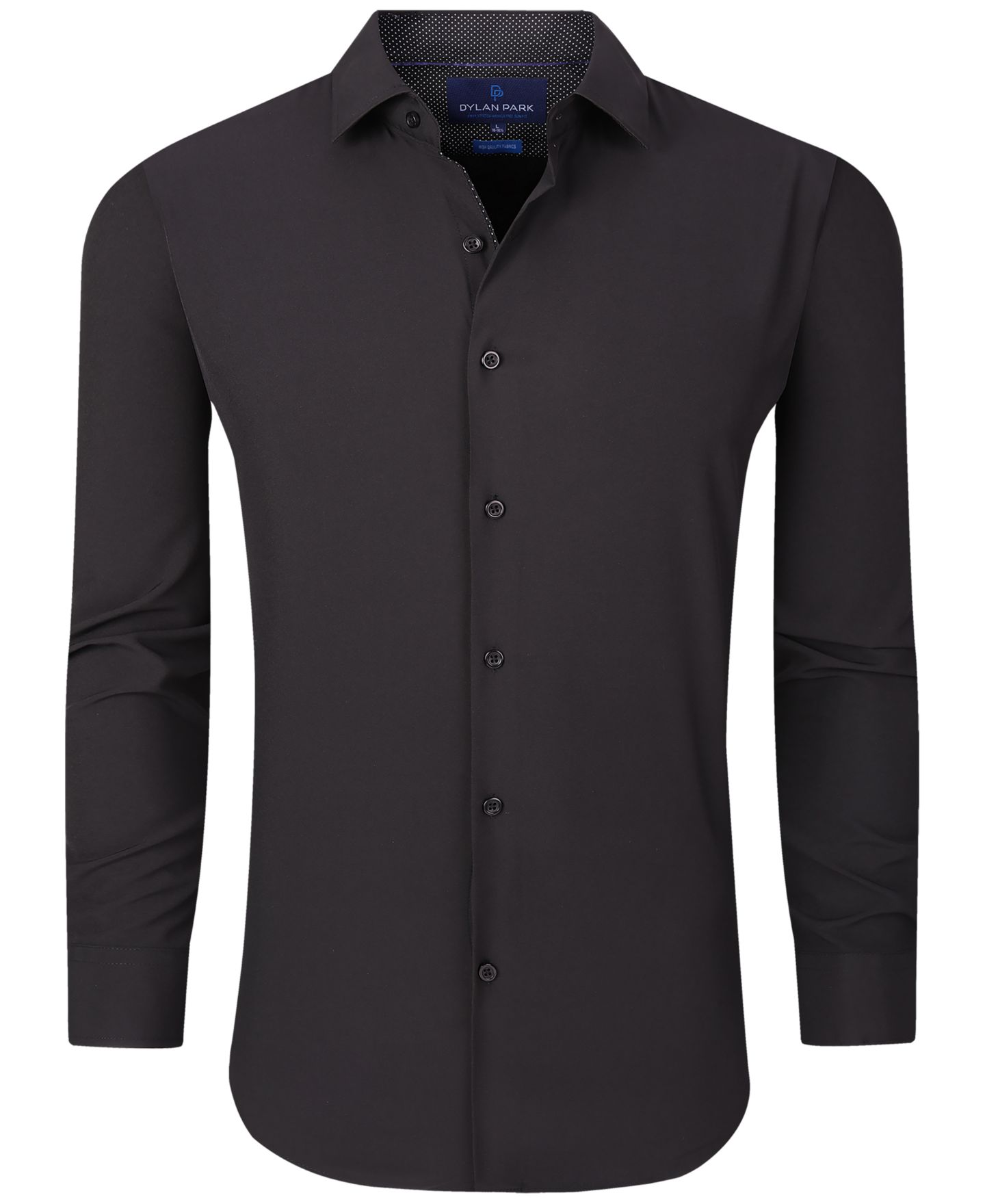 Мужская рубашка Dylan Park Geometric Performance Stretch Button Down Dress Shirt, цвет: Чёрный — фото 1